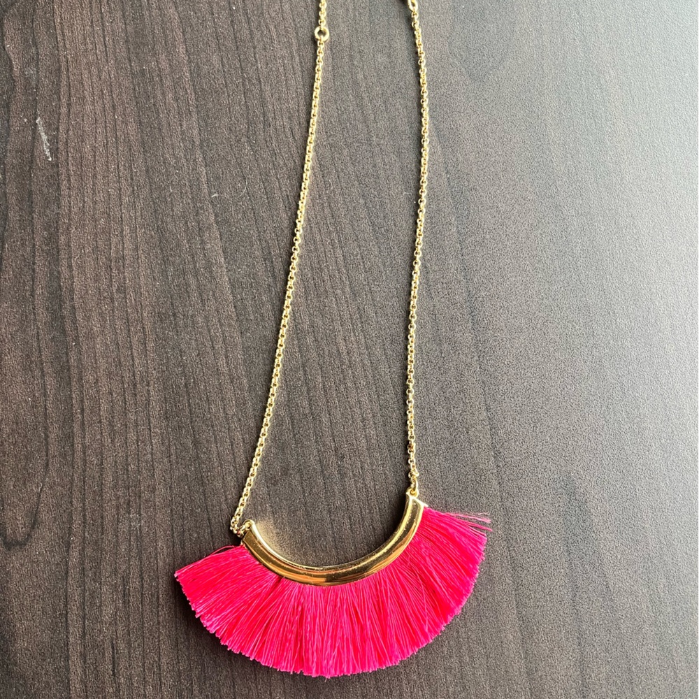 Stella & Dot Eden Pink Tassel Necklace